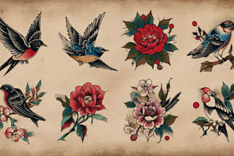 draw american tattoo design old school tattoo