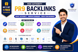 create high authority pr9 backlinks for SEO link building for google rank