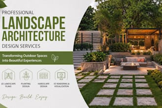 design professional landscape architecture, garden, backyard and outdoor spaces