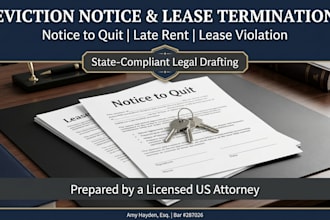 draft an eviction notice lease termination or late rent notice