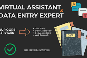 be your virtual assistant for professional data entry and web research