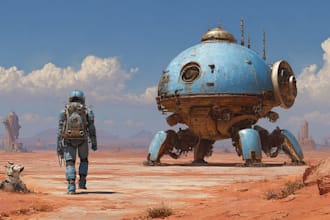 design stunning sci fi portrait art