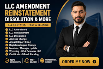 do llc amendment, llc reinstatement, llc dissolution and address change