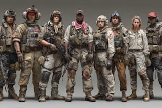 draw military characters or military related illustrations