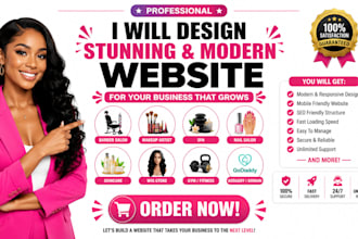 build barber salon makeup artist shop spa nail skincare wig gym godaddy website