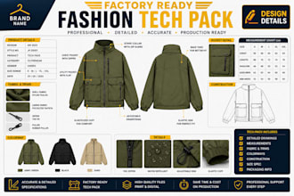 design fashion tech pack and clothing tech pack