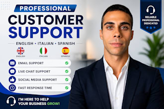 provide professional customer support in english italian and spanish