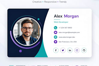 create professional clickable email signature, html signature