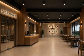 create custom restaurant design, and 3d renderings