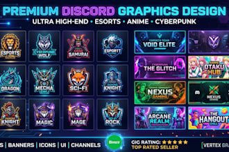 make eye catching discord server banner and logo