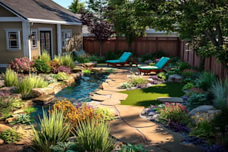 landscape design garden outdoor backyard, pool uae based