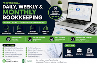 do daily, weekly, and monthly bookkeeping for your business
