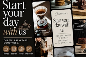 design modern coffee shop, cafe,instagram post templates