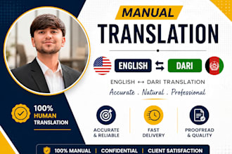 manually translate english to persian dari and persian dari to english