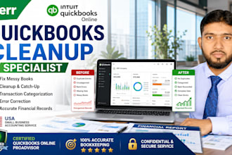 quickbooks online cleanup, catch up bookkeeping, and reconciliation
