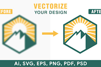 vectorize, redraw, recreate logo or image into editable vector