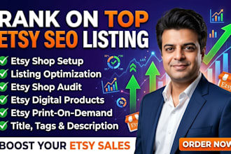 rank your etsy shop on top with expert SEO, listings, and audits