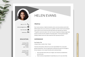 make impressive professional resume design and cv