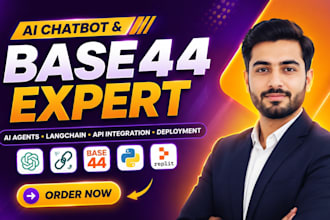 integrate ai chatbot, base44, langchain, replit, rag, ai agent, API automation