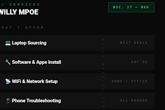 provide IT support, fix laptop and wifi issues remotely