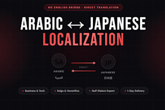 translate arabic to japanese and japanese to arabic for business and tech
