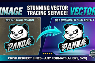 manually vector trace logo, image, sketchto,,ai, eps, svg