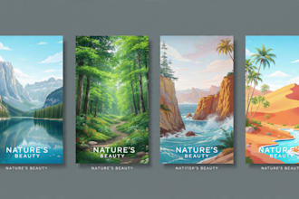 create vector landscape illustrations and posters