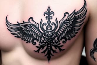 hand draw a custom black and white tattoo design