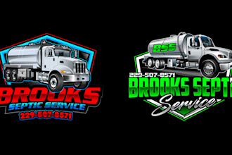 design awesome attractive septic truck logo with express delivery