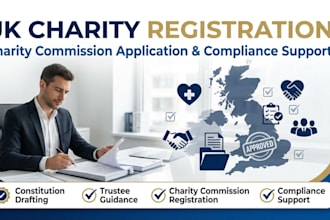 register your uk charity with the charity commission for full legal compliance