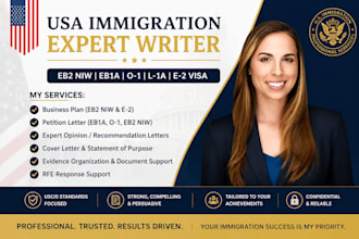 craft a professional eb2 niw e2 visa business plan l1 visa for uscis approval