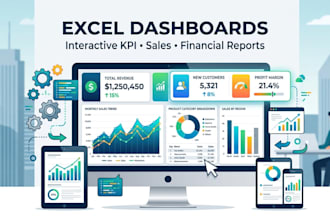 create excel dashboards, pivot tables, formulas and power query