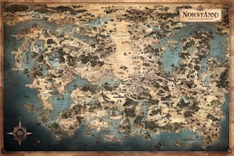 draw a custom map for fantasy, scifi, book or boardgame