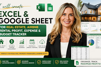 excel google sheet for real estate airbnb rental profit expense budget tracker