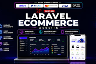 develop custom laravel ecommerce website with admin panel