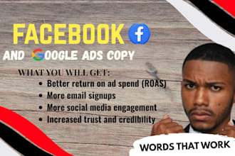 write high converting facebook and google ads copy that drives sales