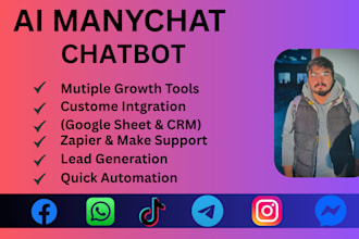 create chatbot for you social media business with manychat
