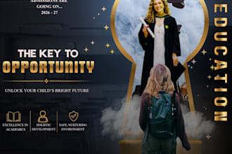 design education admission posters and school flyers