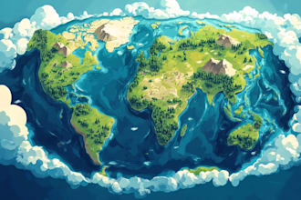 draw vector map and illustration