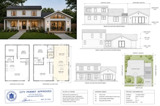 create renovation, home addition drawings and blueprints for USA city permit