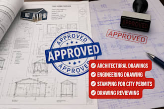 draw review stamp architectural engineering drawing city permit mep floor plan