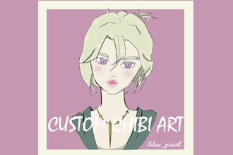 draw custom chibi characters for you