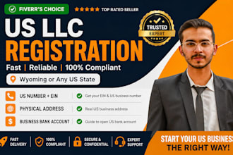 register your llc in wyoming or any US state with ein and US address