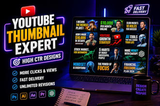 design high CTR youtube thumbnails that boost and  clicks and views