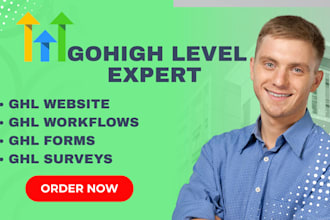 create ghl websites, ghl workflows, ghl  form ghl surveys and funnels