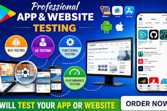 15 active testing, mobile app testing, game software testing, website saas test