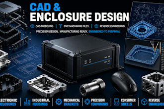 create cnc ready mechanical cad, enclosure design and 3d reverse engineering