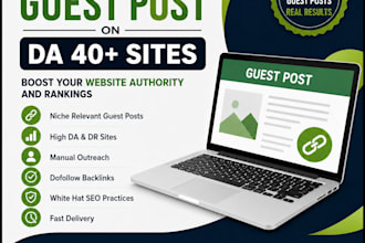 provide niche relevant guest posts on da 40 plus sites