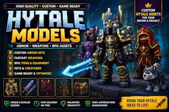 create custom hytale armor sets, weapons, and rpg assets for your server