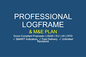 design logical framework, m and e plan and grant proposals